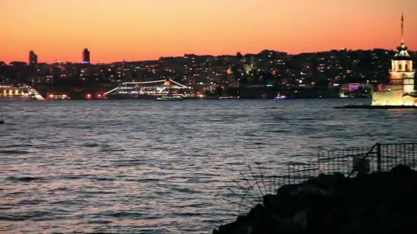 Стамбул ніч — стокове відео