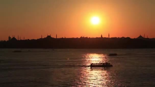 Silueta de lapso de tiempo en istanbul — Vídeo de stock