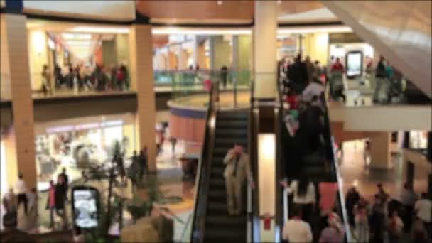 Time lapse people in the mall, de focus shoot — Stock Video