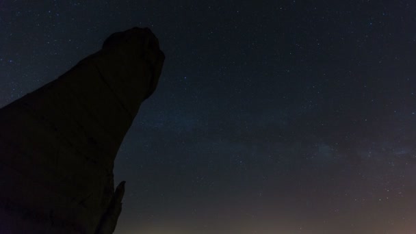 Vintergatan kärlek dalen på Cappadocia — Stockvideo