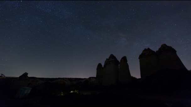 Vía Láctea Valle del Amor en Capadocia 5 — Vídeos de Stock