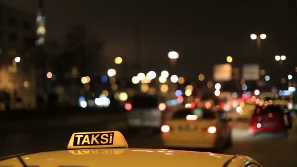 Taxi tecken — Stockvideo