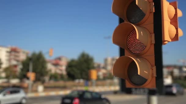 Idő telik el a közlekedési lámpák — Stock videók