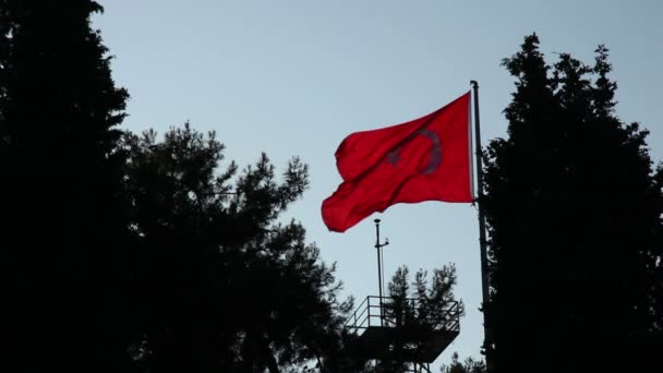 Turkish flag silhouette slow motion HD 1080p — Stock Video