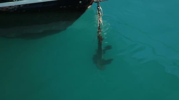 海にアンカー ドロップ — ストック動画