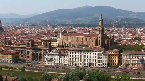 Luchtfoto Skyline van Florence — Stockvideo