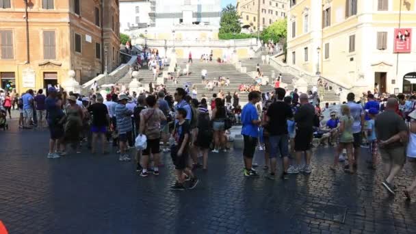 Spanish Steps at Piazza di Spagna — Stock Video