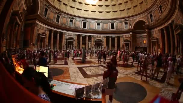 Interiör tid förflutit Pantheon i Rom — Stockvideo