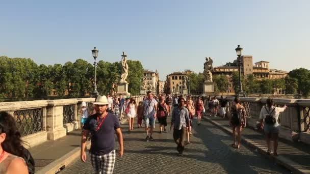 Castel Sant'angelo och Ponte Sant'Angelo — Stockvideo