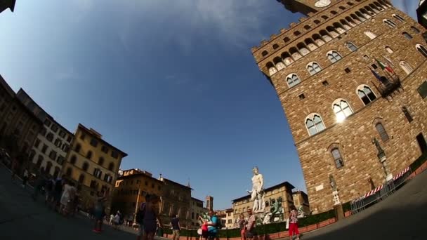 Palazzo Vecchio en Piazza della Signoria — Vídeos de Stock
