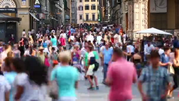 Zeitraffer-Touristen besuchen Florenz — Stockvideo