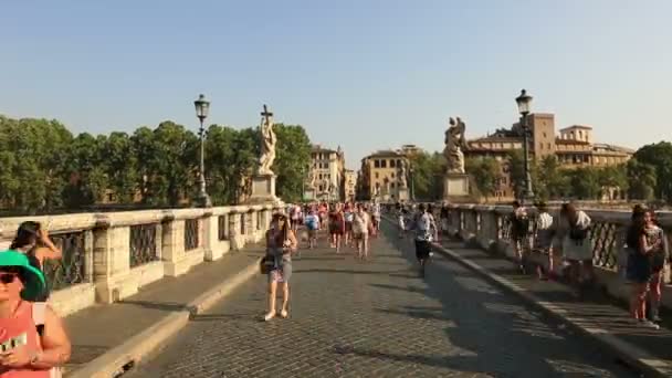 Castel Sant'angelo and Ponte Sant'Angelo — Stock Video