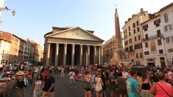 Пантеон Лапса Времени в Риме — стоковое видео