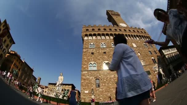 Palazzo Vecchio en Piazza della Signoria — Vídeo de stock