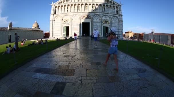 Pisa Tower på torget av mirakler, Torre di Pisa på Piazza dei Miracoli — Stockvideo