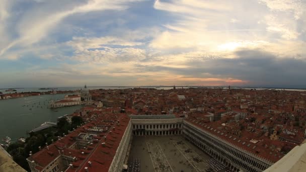 Letecké Panorama panoramatický pohled z Benátek (Venezia) — Stock video