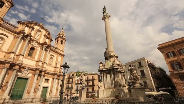 Piazza San Domenico San Domenico Kilisesi ile — Stok video