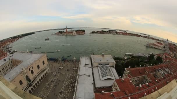 Vista panorámica del horizonte aéreo de Venecia (Venezia ) — Vídeos de Stock