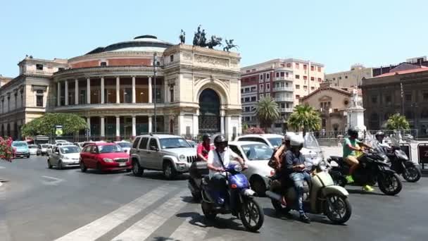 Zeitraffer politeama garibaldi theater — Stockvideo