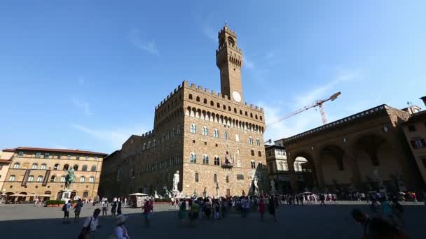 Palazzo Vecchio en Piazza della Signoria — Vídeo de stock