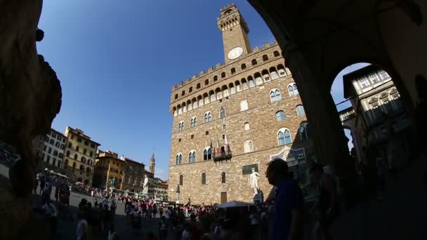 Palazzo Vecchio na Piazza della Signoria — Wideo stockowe