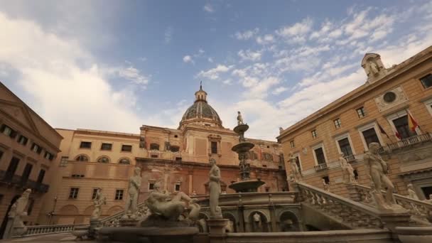 Fontana pretoria von piazza pretoria — Stockvideo