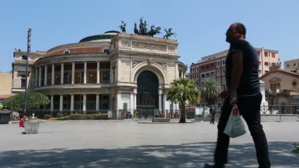 Time Lapse Politeama Garibaldi teatern — Stockvideo