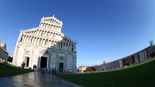 Torre de Pisa en la Plaza de los Milagros, Torre di Pisa en la Piazza dei Miracoli — Vídeos de Stock