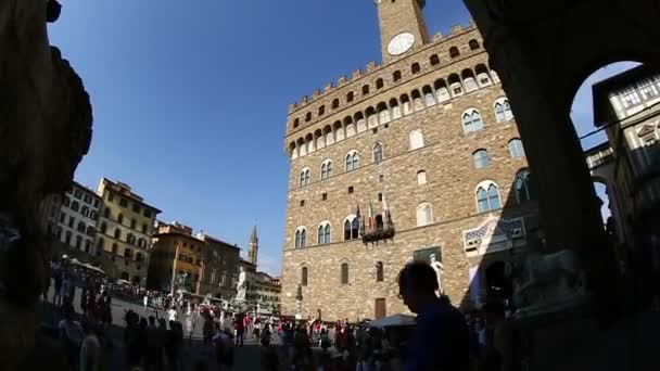 Πινακοθήκη Ουφίτσι στο Piazza della Signoria — Αρχείο Βίντεο