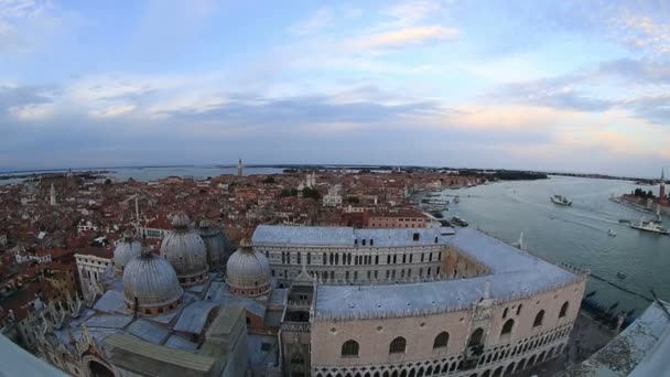 Letecké Panorama panoramatický pohled z Benátek (Venezia) — Stock video