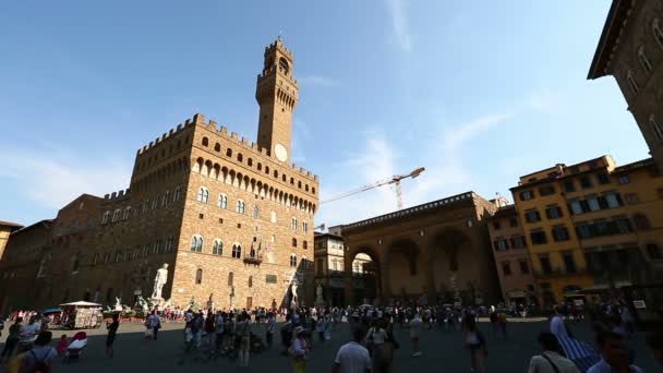 Palazzo Vecchio Piazza della Signoria adlı — Stok video