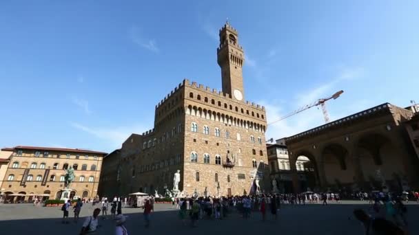 Palazzo Vecchio na Piazza della Signoria — Stock video