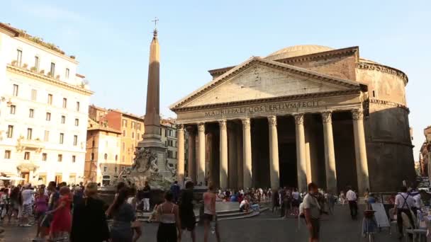 Пантеон Лапса Времени в Риме — стоковое видео