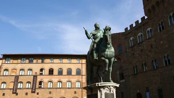 Palazzo Vecchio Piazza della Signoria adlı — Stok video
