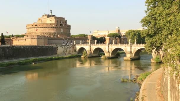 Castel Sant'angelo en Engelenbrug — Stockvideo