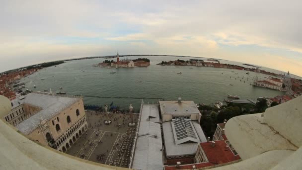 Letecké Panorama panoramatický pohled z Benátek (Venezia) — Stock video