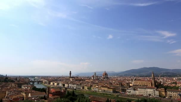 Tracking Shot Time Lapse luchtfoto Skyline van Florence — Stockvideo