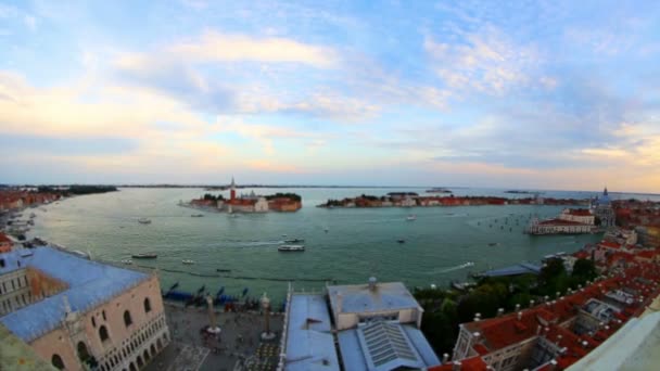 Aerial Skyline Panoramic View of Venice (Venezia) — Stock Video