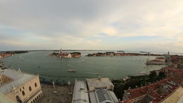 Aerial Skyline Panoramic View of Venice (Venezia) — Stock Video