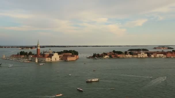 Vista panorámica del horizonte aéreo de Venecia (Venezia ) — Vídeo de stock