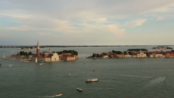 Aerial Skyline Panoramic View of Venice (Venezia) — Stock Video