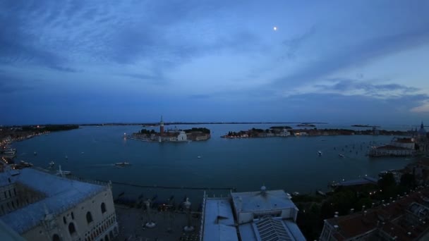 Aerial Skyline panoramautsikt över Venedig (Venezia) — Stockvideo