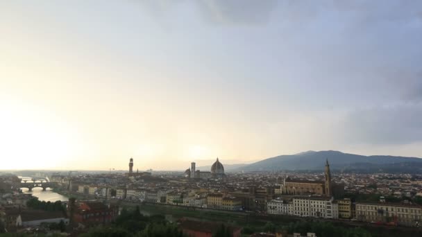 Time Lapse Aerial Skyline of Florence — Stock Video