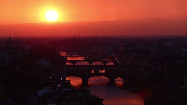 Tracking Shot Time Lapse Aerial Skyline of Arno River
