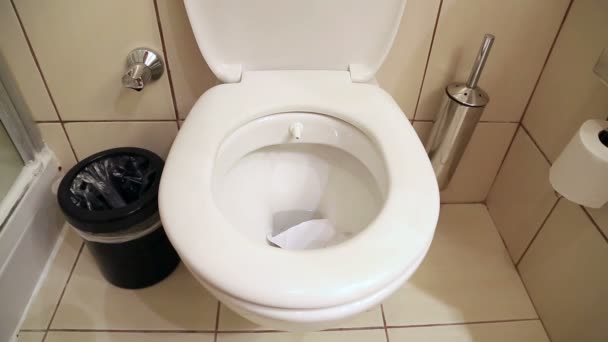 Wit huis toilet closeup — Stockvideo