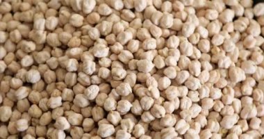 Pişmemiş organik nohut dönüşünün yakın görüntüsü