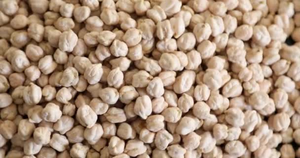 Close View Uncooked Organic Chickpea Rotating — Stock Video