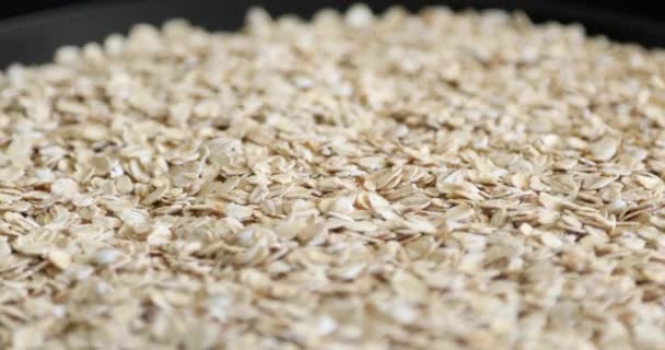 Top View Dry Raw Oat Flakes — Stock Video