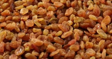 Dönen sarı kuru üzüm yığını