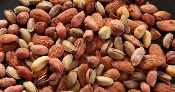 Assorted Healthy Organic Nuts Rotating — Stock Video